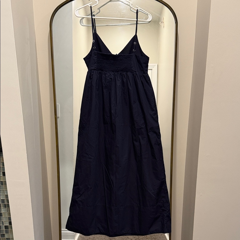 Quince Navy V-Neck Spaghetti Strap Maxi Dress small - Picture 5 of 8